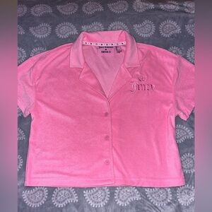 Juicy Couture Pink Terry Cloth Shirt